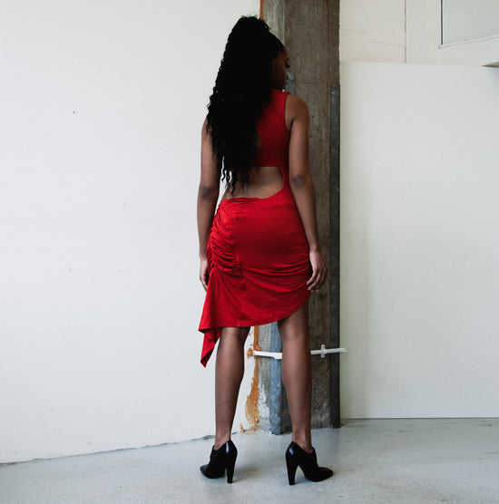 Asymmetric Waterfall hem dress